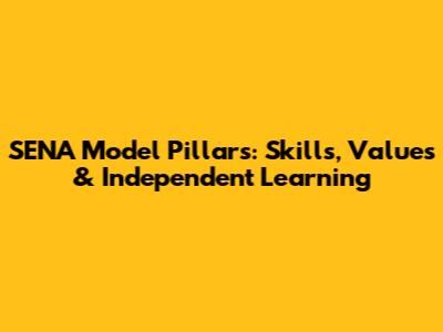 SENA Model Pillars: Skills, Values & Independent Learning