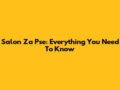 Salon Za Pse: Everything You Need To Know