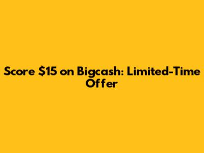 Score $15 on Bigcash: Limited-Time Offer