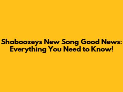 Shaboozey's New Song 'Good News': Everything You Need to Know!