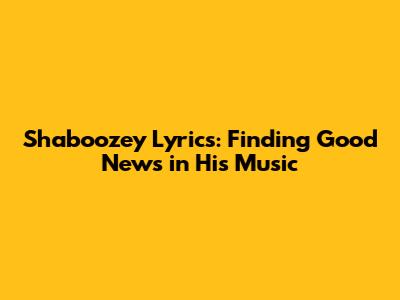 Shaboozey Lyrics: Finding Good News in His Music