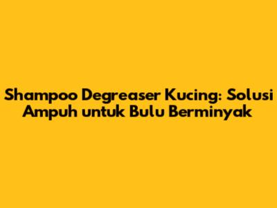 Shampoo Degreaser Kucing: Solusi Ampuh untuk Bulu Berminyak