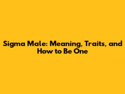 Sigma Male: Meaning, Traits, and How to Be One