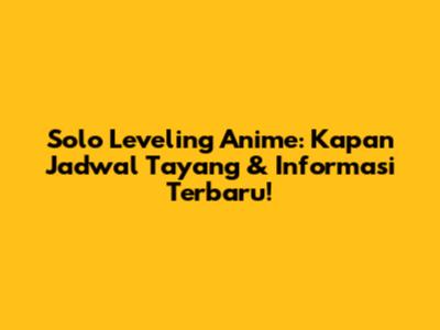 Solo Leveling Anime: Kapan Jadwal Tayang & Informasi Terbaru!