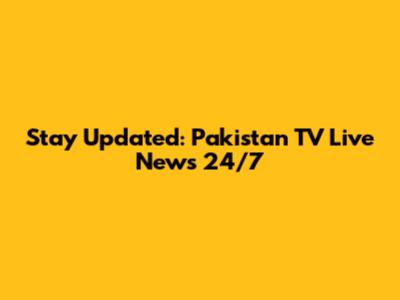 Stay Updated: Pakistan TV Live News 24/7
