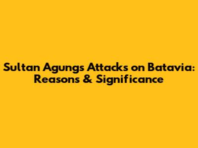 Sultan Agung's Attacks on Batavia: Reasons & Significance