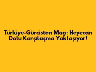 Türkiye-Gürcistan Maçı: Heyecan Dolu Karşılaşma Yaklaşıyor!