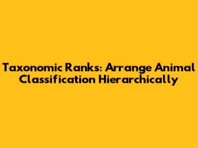 Taxonomic Ranks: Arrange Animal Classification Hierarchically