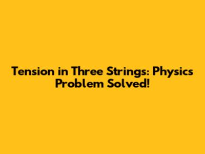 Tension in Three Strings: Physics Problem Solved!