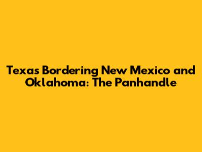 Texas Bordering New Mexico and Oklahoma: The Panhandle