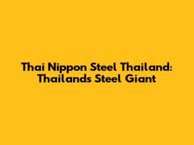 Thai Nippon Steel Thailand: Thailand's Steel Giant