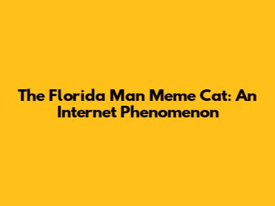 The Florida Man Meme Cat: An Internet Phenomenon