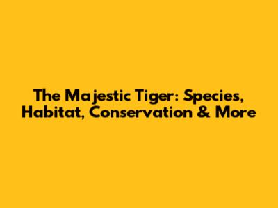 The Majestic Tiger: Species, Habitat, Conservation & More