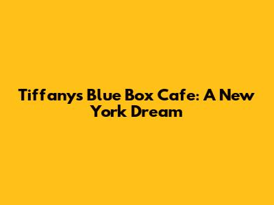 Tiffany's Blue Box Cafe: A New York Dream
