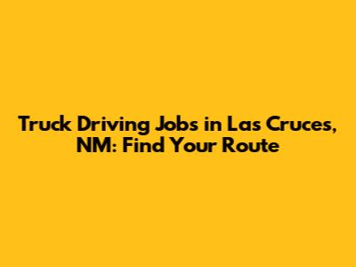Truck Driving Jobs in Las Cruces, NM: Find Your Route