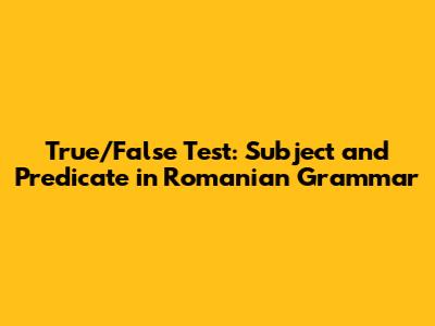 True/False Test: Subject and Predicate in Romanian Grammar