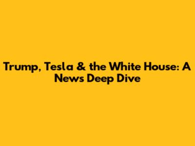 Trump, Tesla & the White House: A News Deep Dive