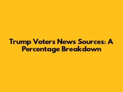 Trump Voters' News Sources: A Percentage Breakdown