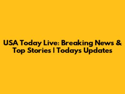 USA Today Live: Breaking News & Top Stories | Today's Updates