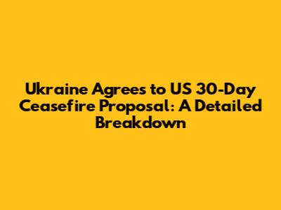 Ukraine Agrees to US 30-Day Ceasefire Proposal: A Detailed Breakdown