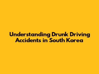 Understanding Drunk Driving Accidents in South Korea