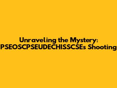 Unraveling the Mystery: PSEOSCPSEUDECHISSCSE's Shooting