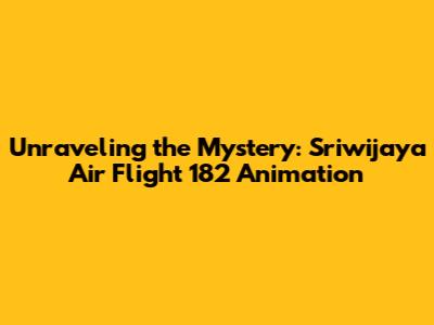 Unraveling the Mystery: Sriwijaya Air Flight 182 Animation