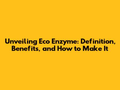 Unveiling Eco Enzyme: Definition, Benefits, and How to Make It