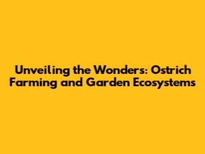 Unveiling the Wonders: Ostrich Farming and Garden Ecosystems