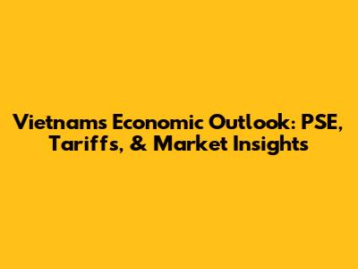 Vietnam's Economic Outlook: PSE, Tariffs, & Market Insights
