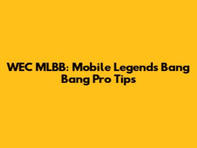 WEC MLBB: Mobile Legends Bang Bang Pro Tips
