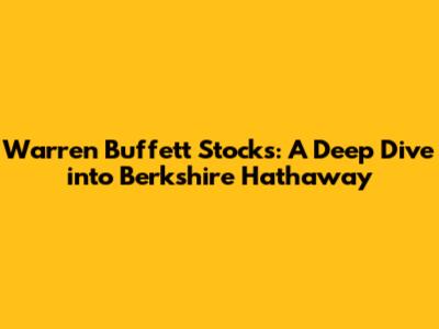 Warren Buffett Stocks: A Deep Dive into Berkshire Hathaway