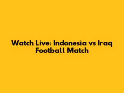 Watch Live: Indonesia vs Iraq Football Match