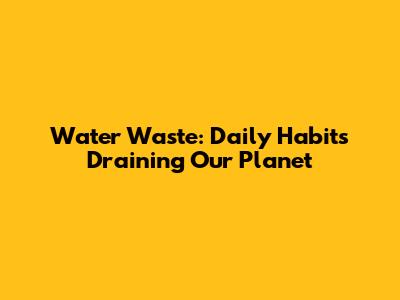 Water Waste: Daily Habits Draining Our Planet