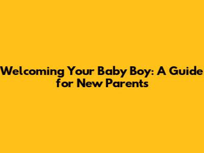 Welcoming Your Baby Boy: A Guide for New Parents