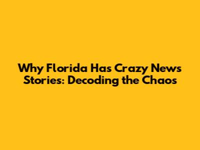 Why Florida Has Crazy News Stories: Decoding the Chaos
