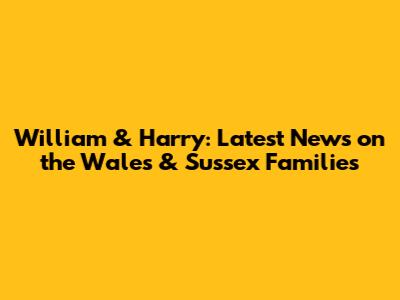 William & Harry: Latest News on the Wales & Sussex Families