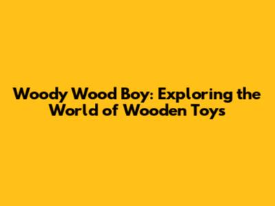 Woody Wood Boy: Exploring the World of Wooden Toys