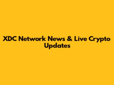 XDC Network News & Live Crypto Updates