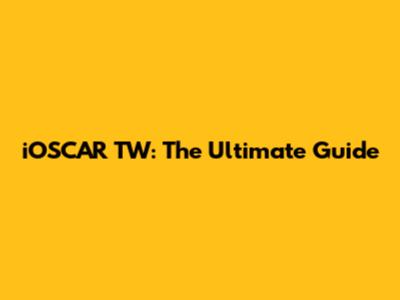 iOSCAR TW: The Ultimate Guide