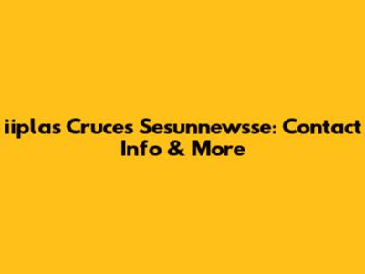 iiplas Cruces Sesunnewsse: Contact Info & More