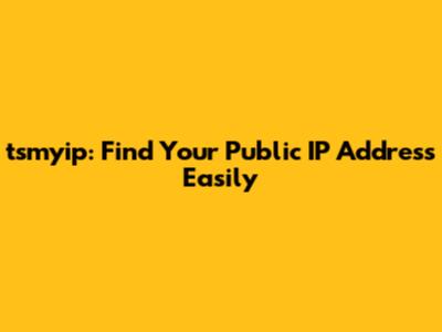 tsmyip: Find Your Public IP Address Easily