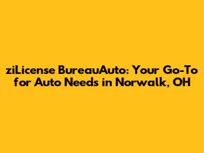 ziLicense BureauAuto: Your Go-To for Auto Needs in Norwalk, OH